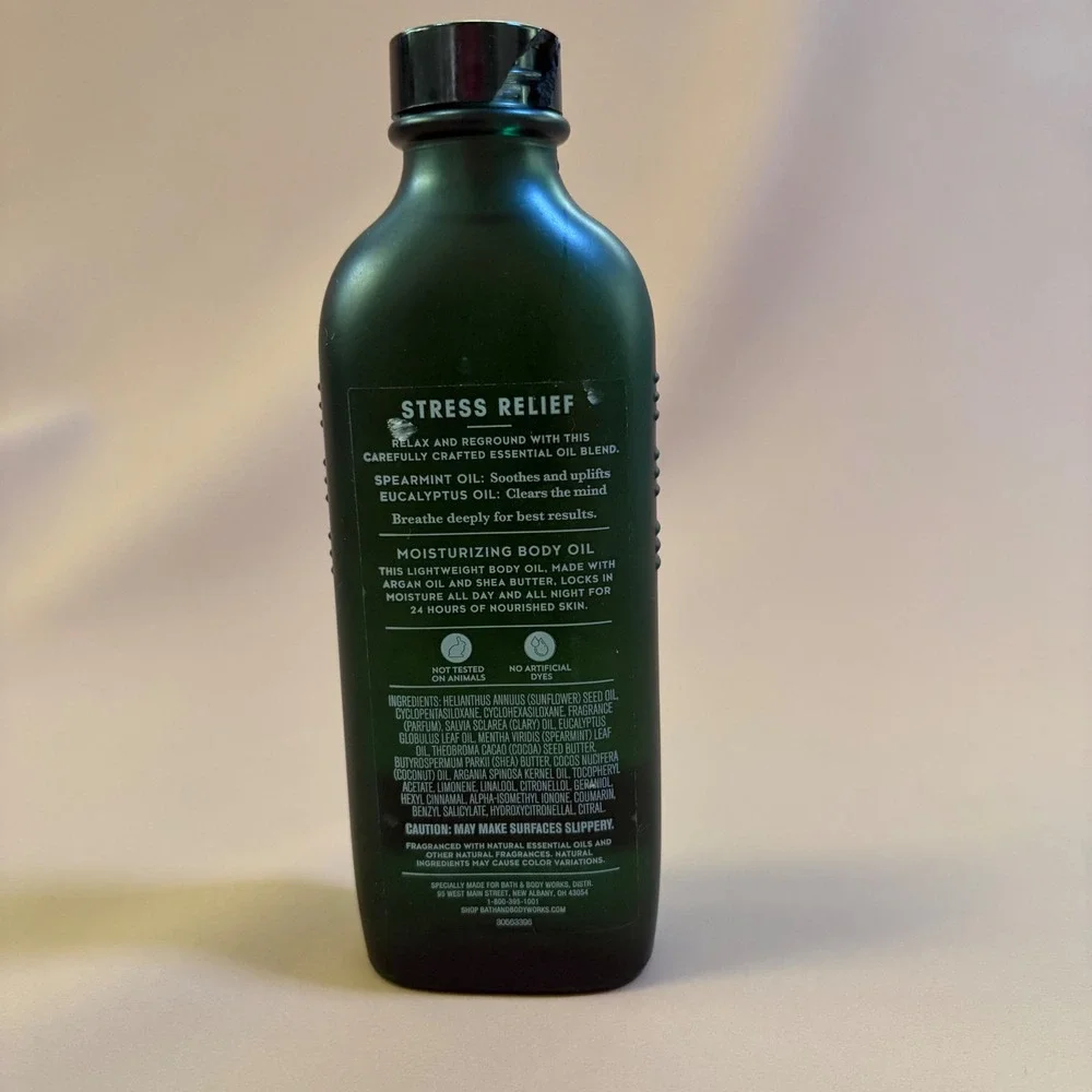 Bath & Body Works Aromatherapy Stress Relief Eucalyptus Spearmint Body Oil 4oz